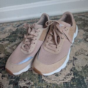 Sorel Kinetic Light Tan Suede Mesh Sneakers